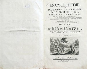 Prima edizione italiana dell'Encyclopedie, Livorno 1770.